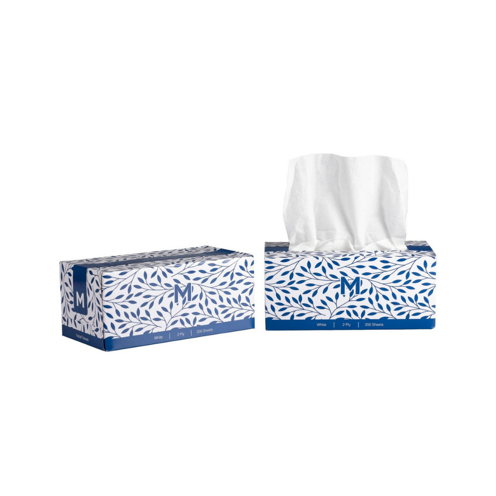 Flat Facial Tissues - White, 2 Ply, 200 Sheets, FSC® Mix (24)