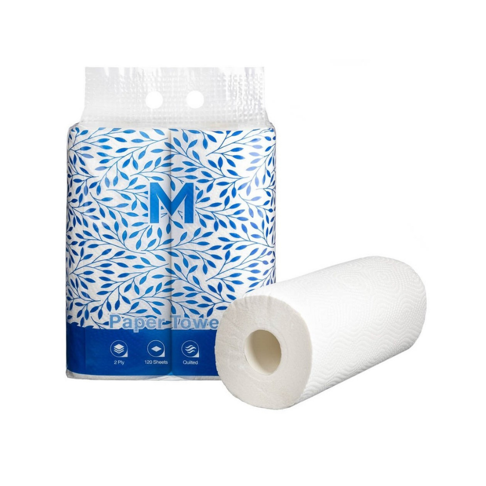 Kitchen Paper Towels - White, 272mm x 226mm, 2 Ply, 120 Sheets, FSC® Mix (12) *Perforated