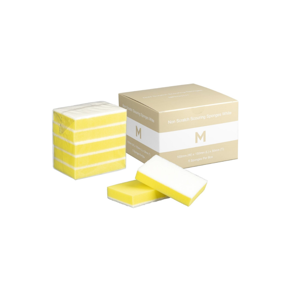 Non Scratch Scouring Sponges - Yellow/White